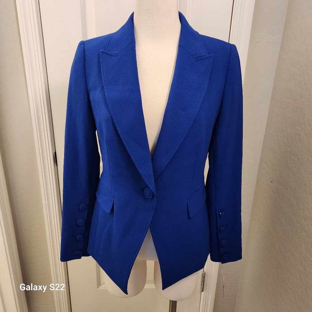 Tahari Royal Blue Single-Button Tailored Blazer